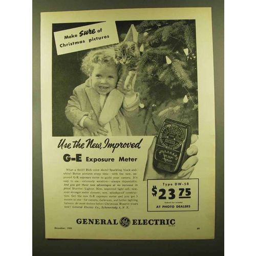 1945 General Electric DW-58 Exposure Meter Ad