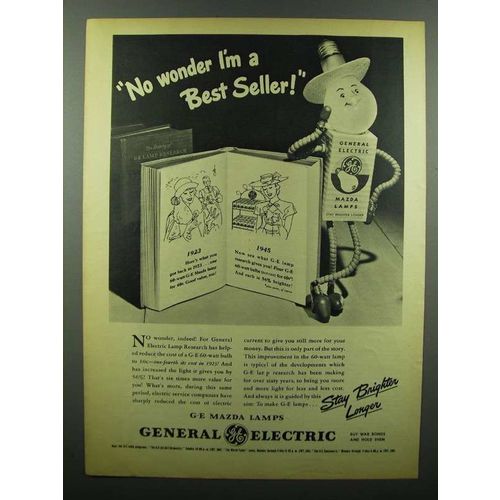 1945 General Electric Mazda Lamps Ad - Best Seller