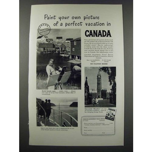 1948 Canada Tourism Ad - Paint Your Own Picture