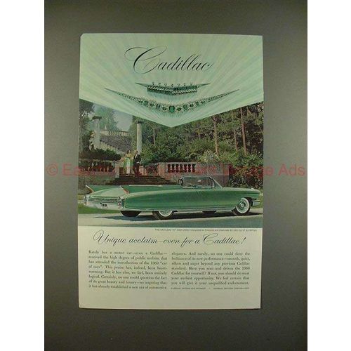 1960 Cadillac Car Ad - Unique Acclaim Even for Cadillac