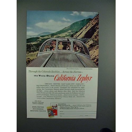 1960 California Zephyr Train Ad - Colorado Rockies
