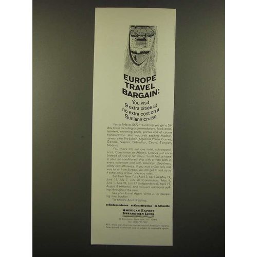 1967 American Export Isbrandtsen Lines Ad - Travel Bargain