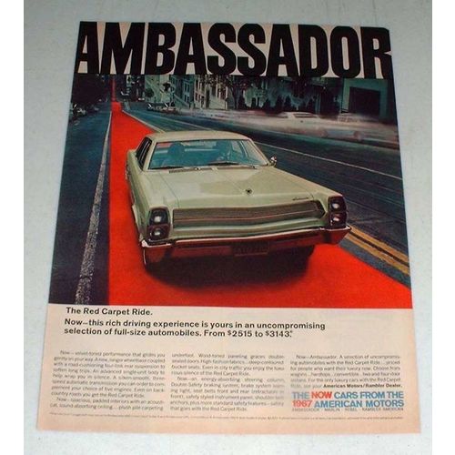 1967 American Motors Ambassador 990 Sedan Car Ad!