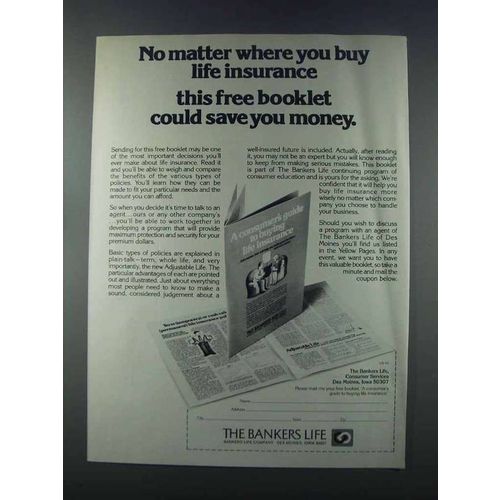 1981 The Bankers Life Ad - No Matter Where You Buy