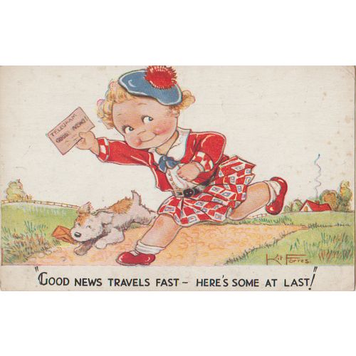 GB 1946 Good News Travels Fast comic card by Regent see other listings