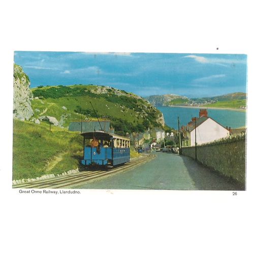 LLANDUDNO, GREAT ORME RAILWAY vintage unused postcard by Bamforth =