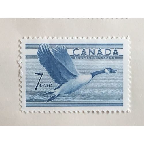 Canada QEII 1952 7c Blue Mounted Mint MM SG 443 Canada Goose postage stamp