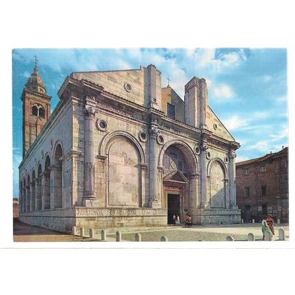 MALATESTIANO TEMPLE , RIMINI, ITALY unused postcard =
