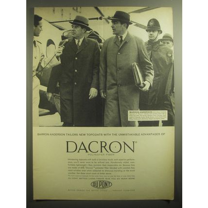 1959 Du Pont Dacron Polyester Fiber Ad - Barron-Anderson tailors new topcoats