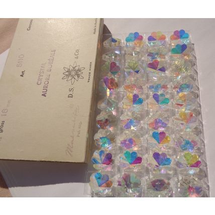 4 Swarovski Crystal Aurora Boreale Pendant Bead 16mm Margarita #5110 Vintage 071