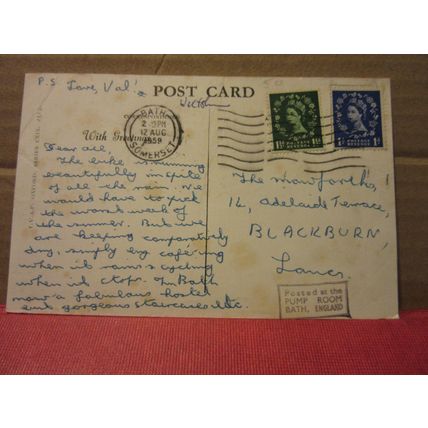 MALMESBURY ABBEY, WILTSHIRE used postcard by T.V.A.P. 1959 pm =