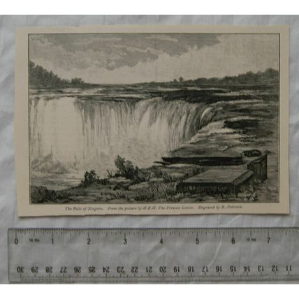 Vintage engraving - The Falls of Niaara by HRH Princess Louse, engraved Paterson