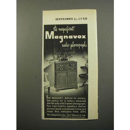 1950 Magnavox Regency Radio-Phonograph Ad - The magnificent Magnavox