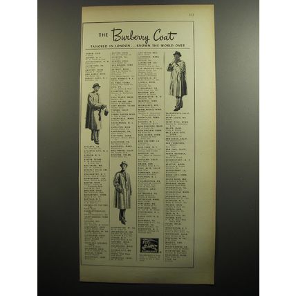 1951 Burberry Coat Advertisement - The Burberry Coat Tailored in London
