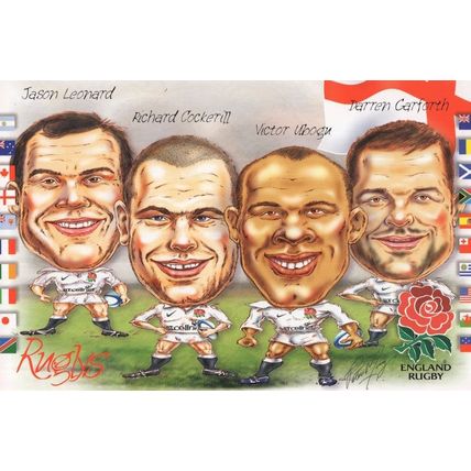 Jason Leonard Richard Cockerill Victor Ubogu England Rugby Postcard