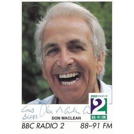 Don Maclean God Bless Radio 2 Hand Signed Cast Card Photo