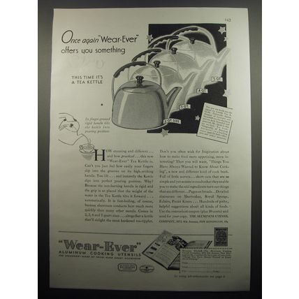 1933 Wear-Ever Teak Kettle Ad - Once again wear-ever offers you something
