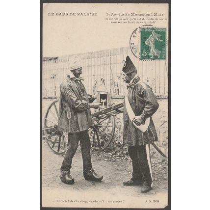 Arrêté de Monsieur l'Mair, Le Gars de Falaise, 1909 - Heliotypie Dugas CPA