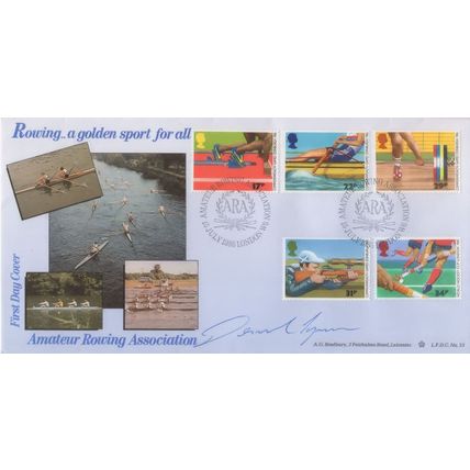 Desmond Lynam Sports TV Grandstand Ltd 100 Hand Signed FDC
