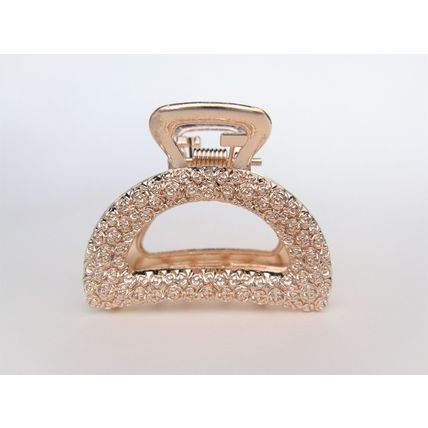Small/ medium rose gold or dark silver roses metal hair claw clip