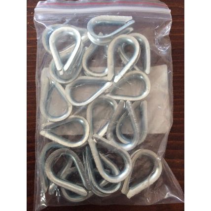 20 x 4mm Thimble Thimbles Wire Cable Rope BZP Galvanised Cable Clips Clamps