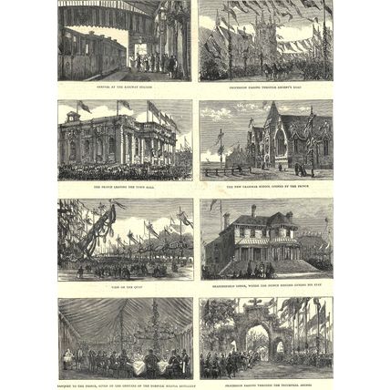 H.R.H. THE PRINCE OF WALES AT YARMOUTH 1872 VICTORIAN ENGRAVING