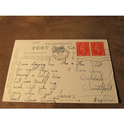 1940s Postcard - Dunluce Castle, Co Antrim Northern Ireland - Artist Gerald A387