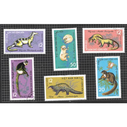 VIETNAM NORTH 1965 WILDLIFE MAMMALS SET COMPLETE USED