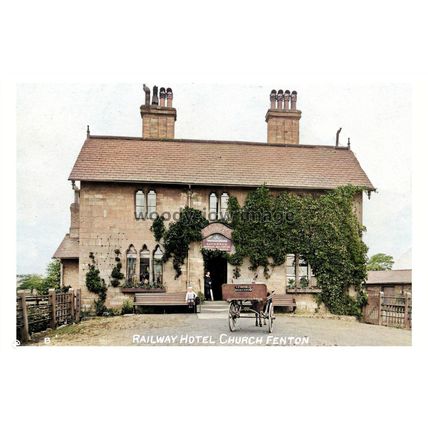 ptc5095 - Yorks - Church Fenton Village, Railway Hotel, early 1900s - print 6x4