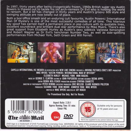 DVD £1 Classic Comedy Movie - AUSTIN POWERS INTERNATIONAL MAN OF MYSTERY £1 £1