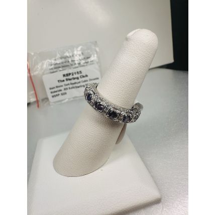 NIB Bomb Party Sz6 BP Ring RBP2185 Sterling Dark Amethyst CZ 925 Solid St Silver