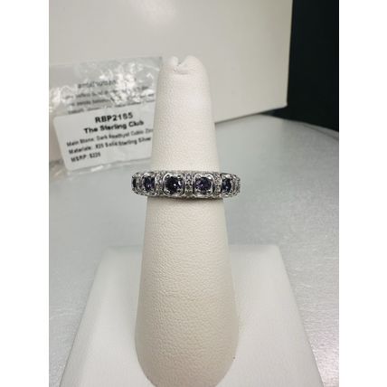 NIB Bomb Party Sz6 BP Ring RBP2185 Sterling Dark Amethyst CZ 925 Solid St Silver