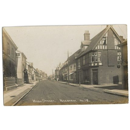 Needham Market, High Street, no 12, Suffolk, RP Postcard.