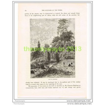 VIEW IN ABYSSINIA (ETHIOPIA), Book Illustration c1890