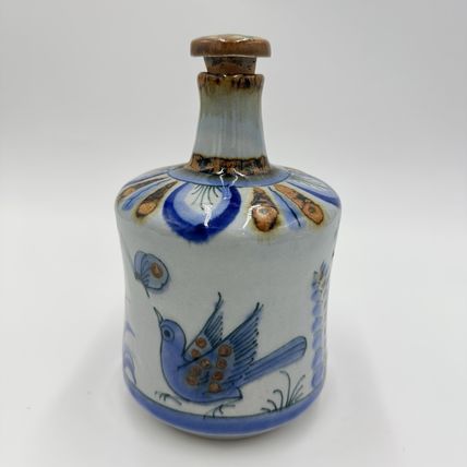El Palomar Ken Edwards Mexican Folk Art Studio Art Pottery Decanter Painted 7”