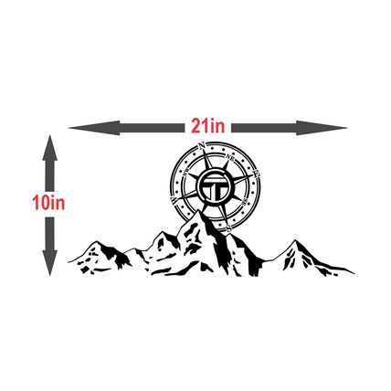 2 x Talbot Express T Logo Decal, Sticker over a Mountain, Large 21in x 10in