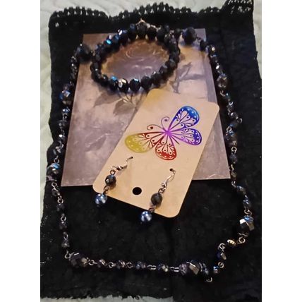 Collection of gothic style black jewellery