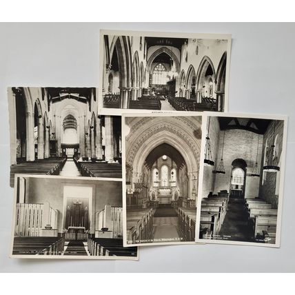 Vintage postcards Church interiors. Unposted. Job lot