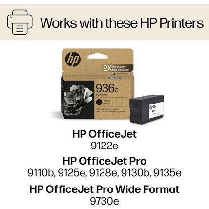 HP 936E High Yield Black Evomore Ink Cartridge for Printers | Works with Printer