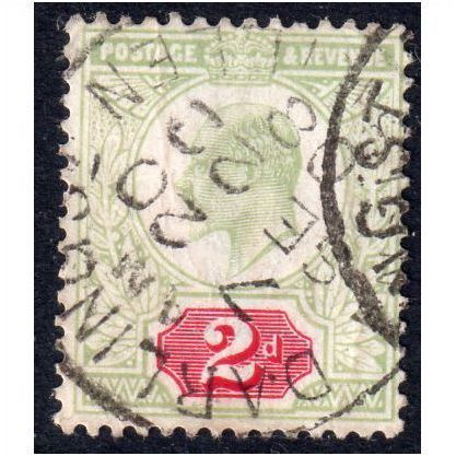 sg227 2d pale grey green & carmine-red CDS V/fine used