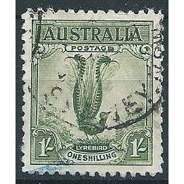 Australia 1932 SG140 1/- Green Fabulous Lyre Bird Fine Used ... .