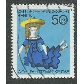 BERLIN -1968 50pf+25 'HUMANITARIAN RELEIF FUNDS' FINE USED (EBID44-719)