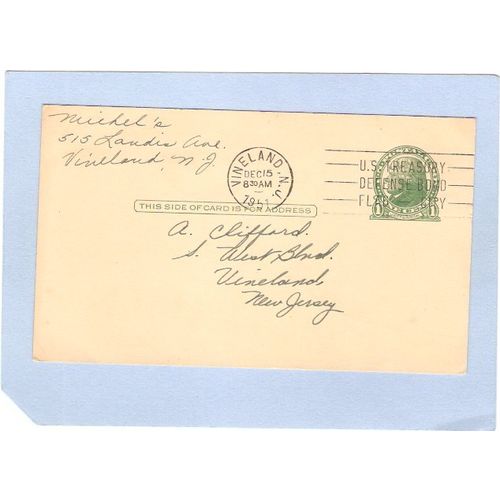 New Jersey Vineland Penny Post Card Thank You & $1.00 Gift Certificate Rew~753