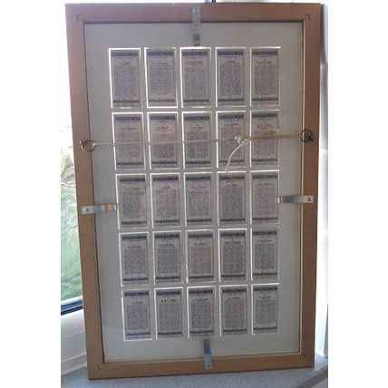 CRICKETERS 1934, John Player Cards 1 to 25, Framed for Wall Hanging
