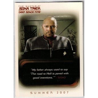 STAR TREK ' DS9 ' QUOTABLE EXCLUSIVE BINDER promo card P3 (2007)