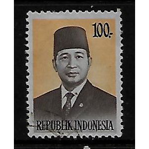 INDONESIA 1974 PRESIDENT SUHARTO 100R BROWN YELLOW & BLACK SG 1380 FINE USED