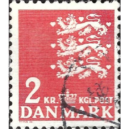 DENMARK, Triple lion passant, red 1947, 2Kr, #2