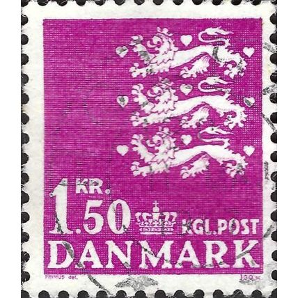 DENMARK, Triple lion passant, violet 1962, 1.50Kr, #2