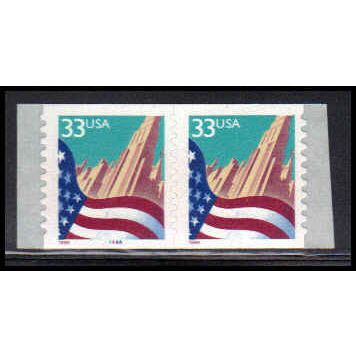 3281 33c U.S. Flag Over City Fine MNH CNP Left 4444A PA2099