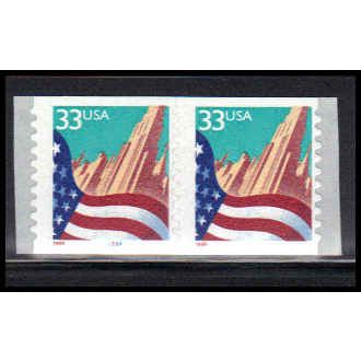 3281 33c U.S. Flag Over City Fine MNH CNP Left 6666A PA2101